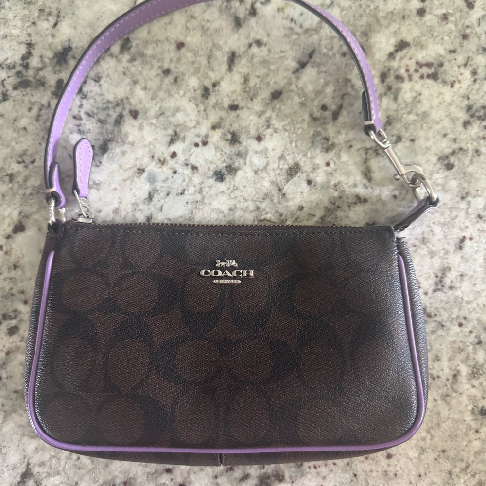 Coach Brown and Purple Wristlet